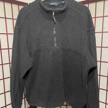 Eddie Bauer polar fleece 1/4 zip pullover NWT mens L large black $55