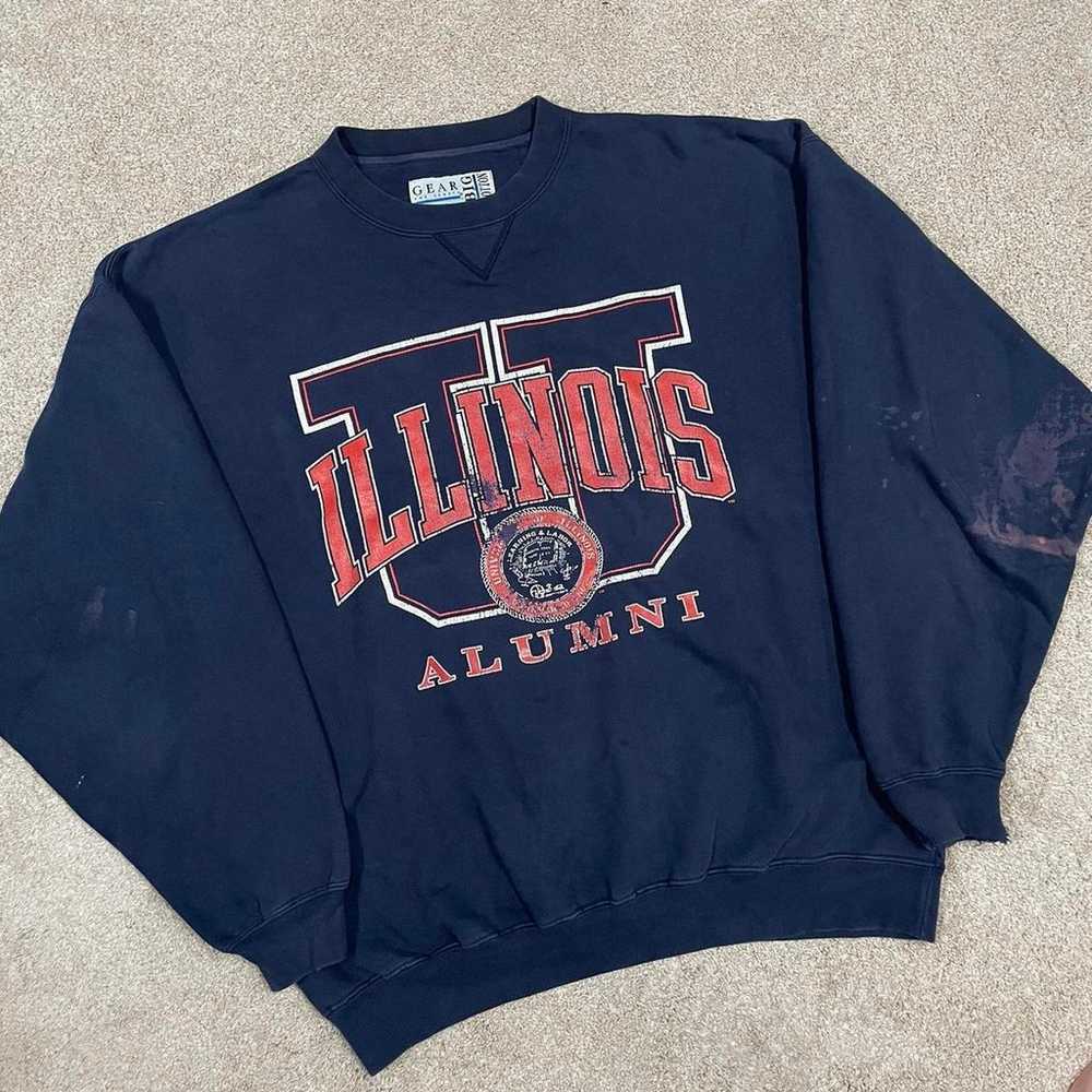 Vintage 90s Illinois University sweatshirt - image 3