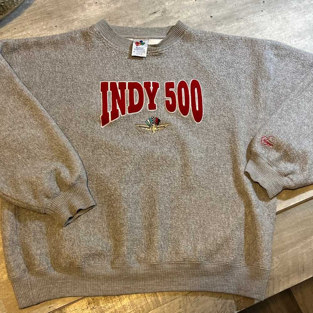 Vintage 90s Indianapolis Indy 500 Embroidered Cre… - image 1