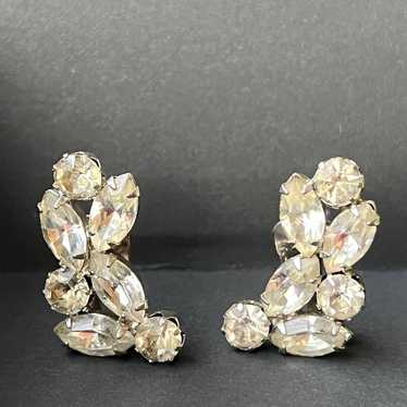 Vintage Vintage Weiss Crystal Cuff Earrings, Desig