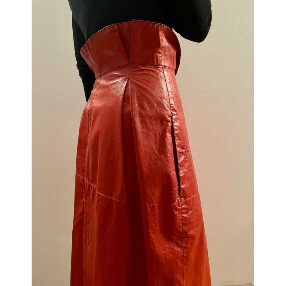 Bottega Veneta Leather mid-length skirt - image 4