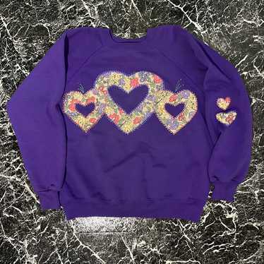 Vintage Vintage 90s Tultex Women’s Heart Sweater … - image 1