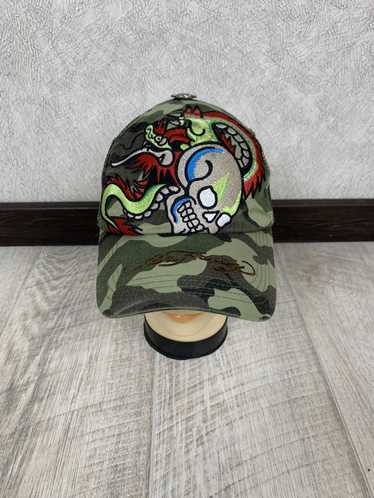 Ed Hardy Military Skull Cap y2k・ギャル Ed Hardy Jeans Eagle Embroidered Denim Pants Men's | Depop