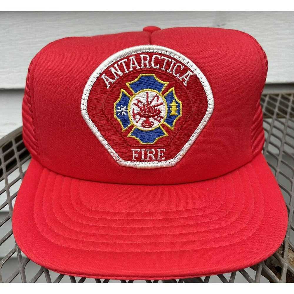 Other Vintage Antarctica Fire Hat Red Firefighter… - image 1