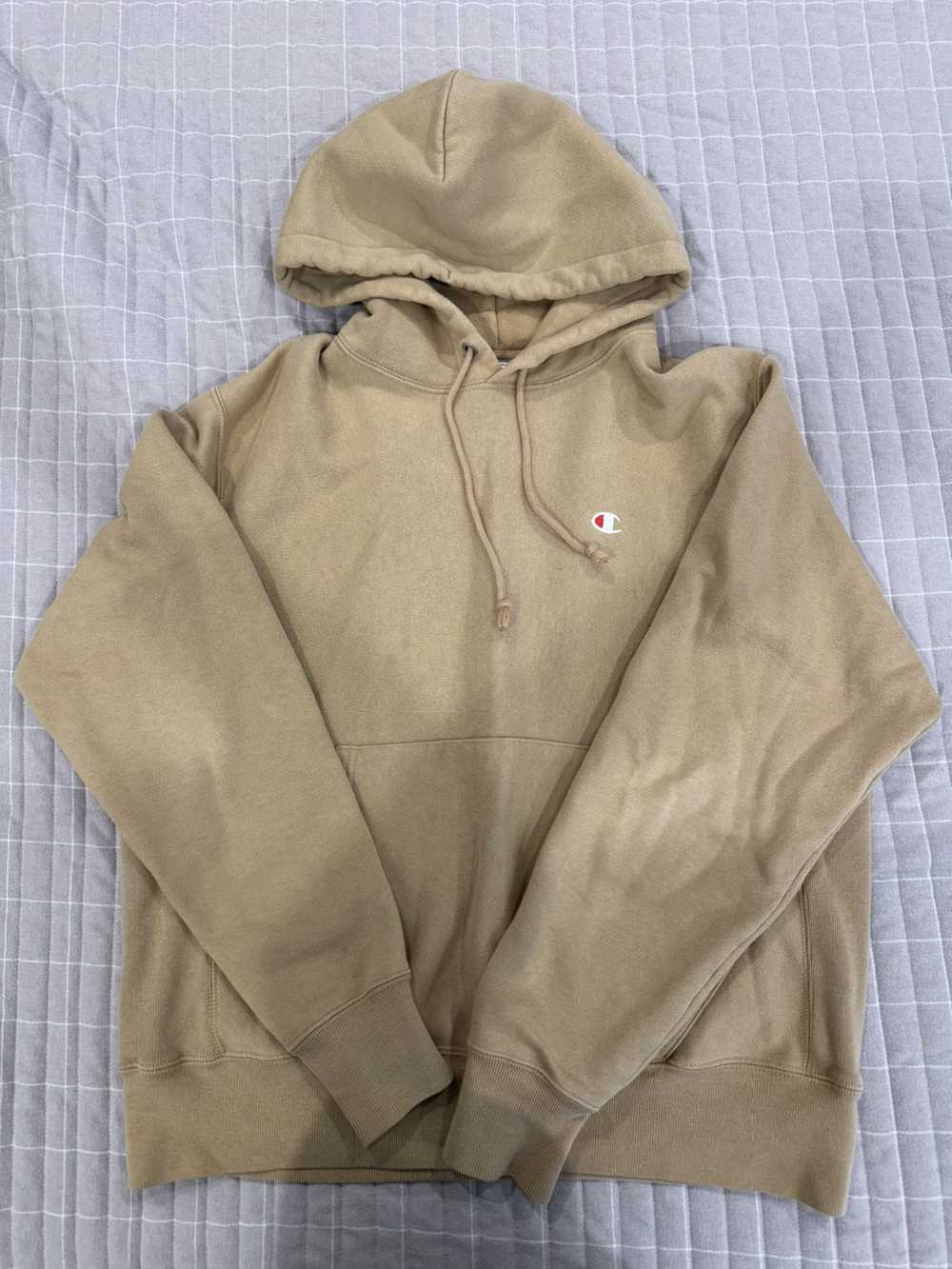 Champion Reverse Weave Hoodie Taupe Beige - image 1