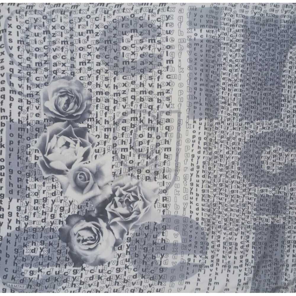 Designer ARMINE Alphabet Flower Silk Scarf 35.5"/… - image 2