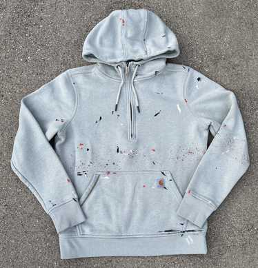 Carhartt Reworked Color Block Zip Up Sweatshirt/ Jacket Size L J149  Blu/Brn/Gray
