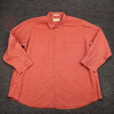 Orvis Mens Orange Seersucker Vented Fishing Casual Short Sleeve Shirt XL