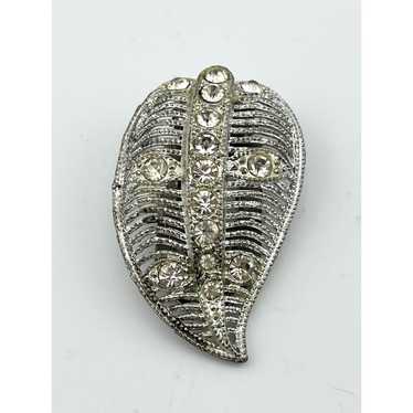 Vintage Vintage Silver Leaf Dress Clip - image 1