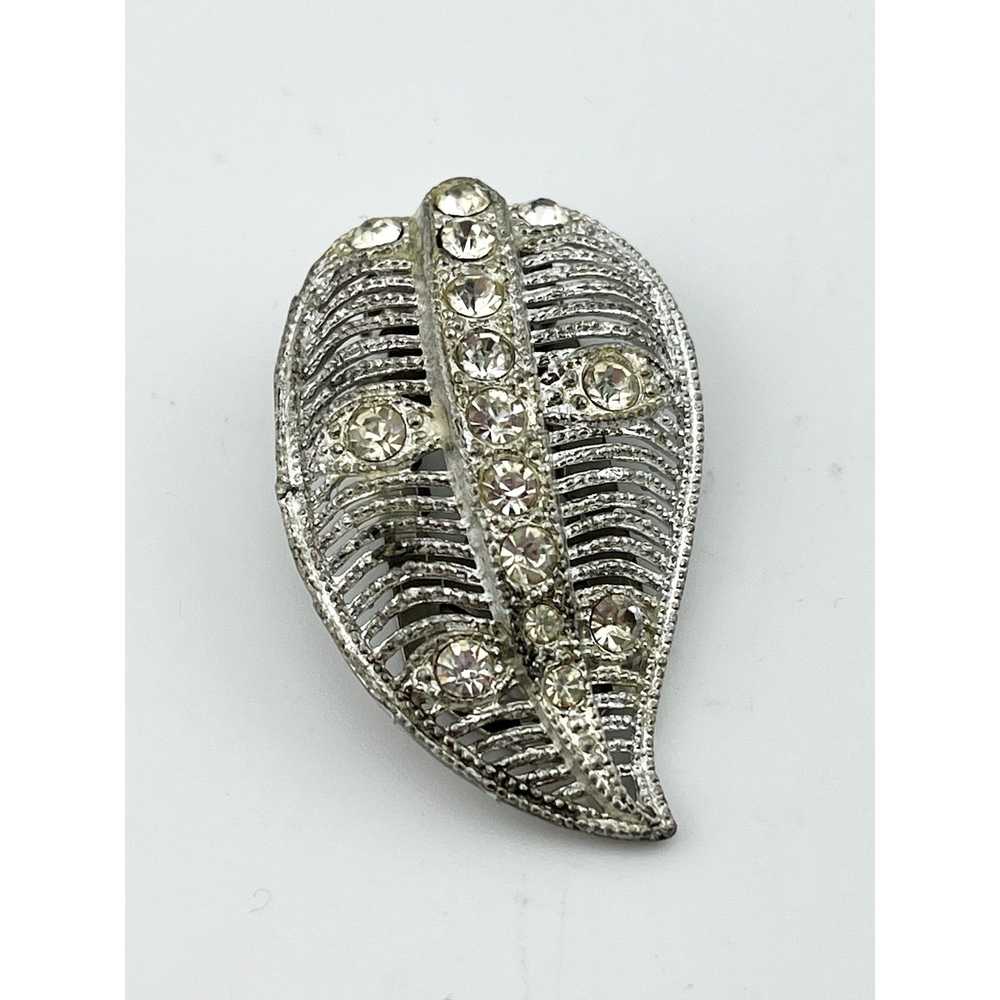 Vintage Vintage Silver Leaf Dress Clip - image 2