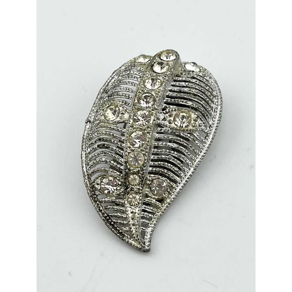 Vintage Vintage Silver Leaf Dress Clip - image 3