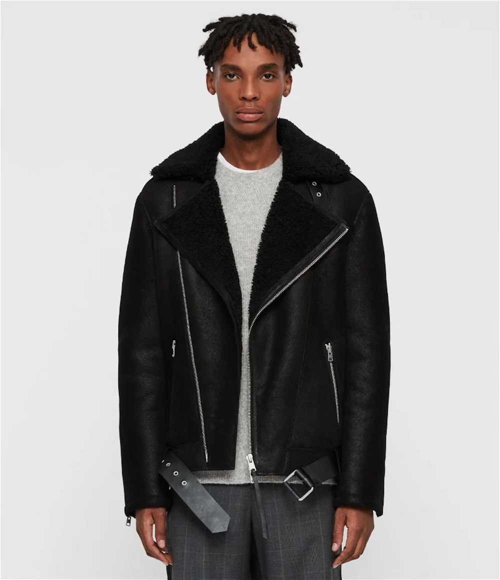 Allsaints Black Shearling Byward Allsaints Sheep … - image 1