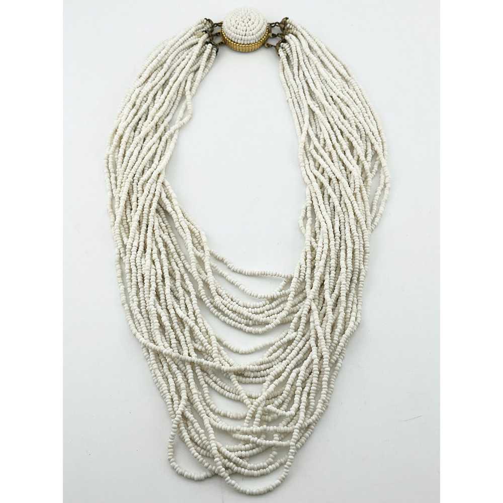 Vintage Vintage Italy White Beaded Necklace - image 1
