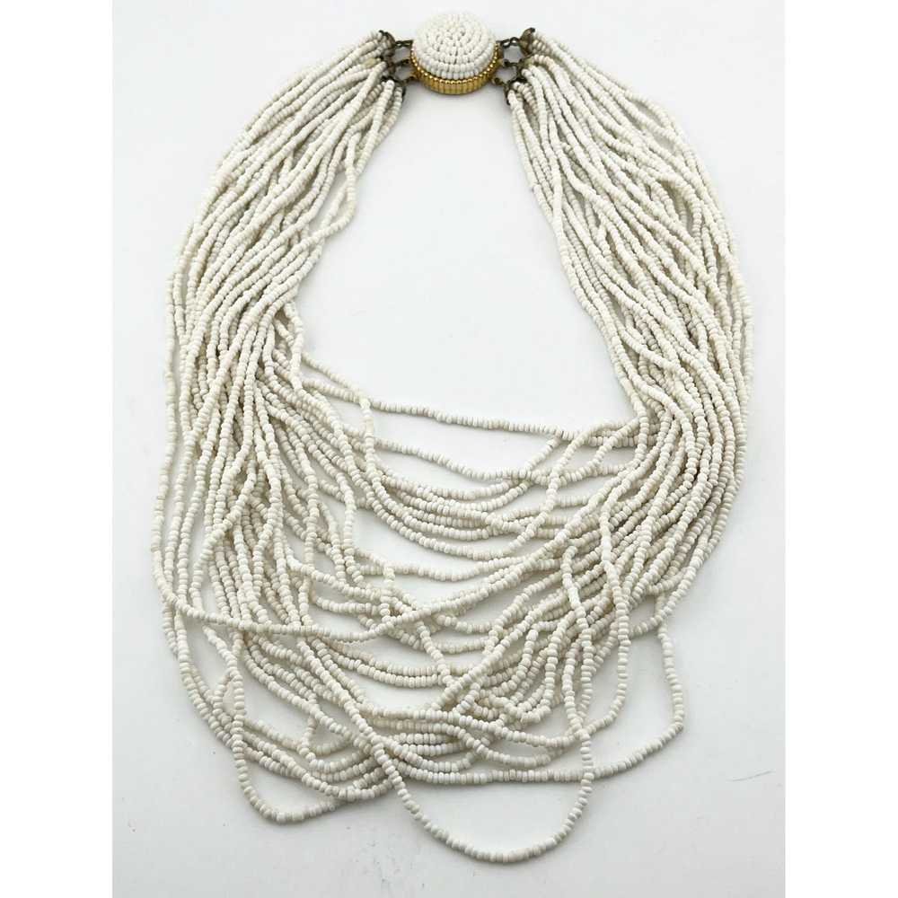 Vintage Vintage Italy White Beaded Necklace - image 2