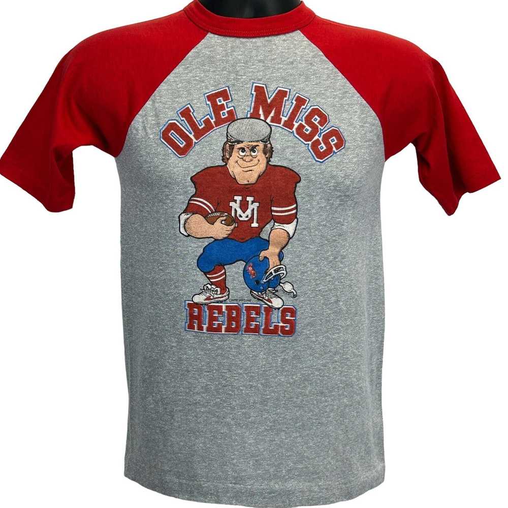 Vintage Ole Miss Rebels Football Vintage 80s Ragl… - image 2