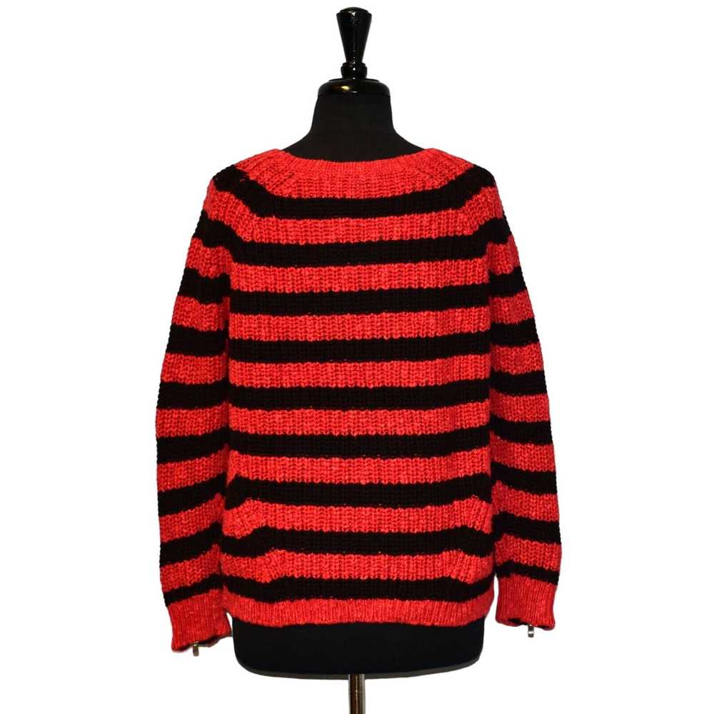 Maje A4 MAJE Faveur Red Black Striped Cotton Line… - image 3