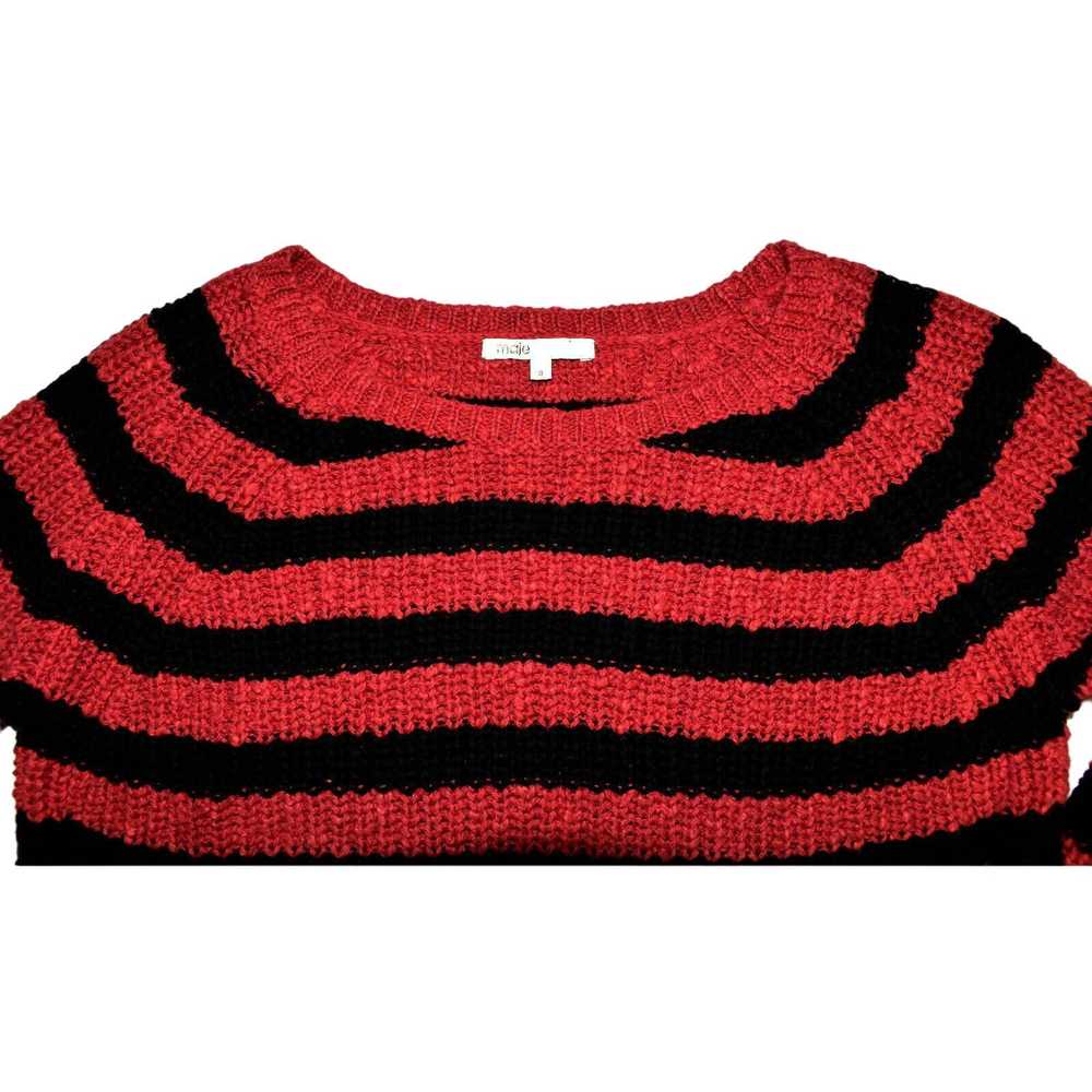 Maje A4 MAJE Faveur Red Black Striped Cotton Line… - image 4