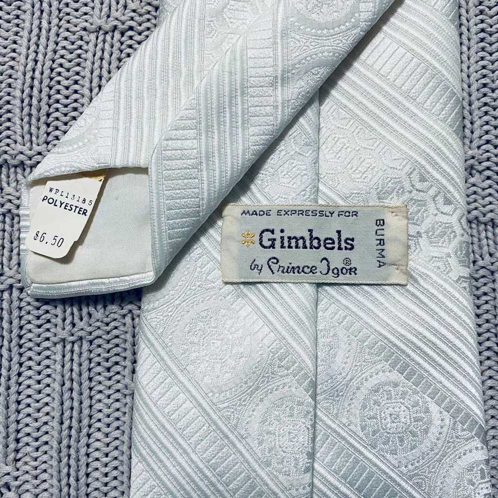Vintage Vintage Gimbels white paisley tie - image 3