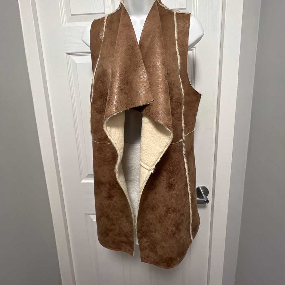 Other Knox Rose faux fur vegan long vest size S - image 2