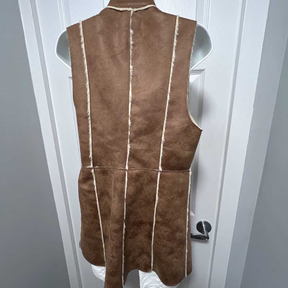 Other Knox Rose faux fur vegan long vest size S - image 7