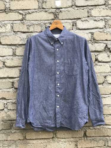 JOURNAL STANDARD chambray shirt long sleeve plain F blue