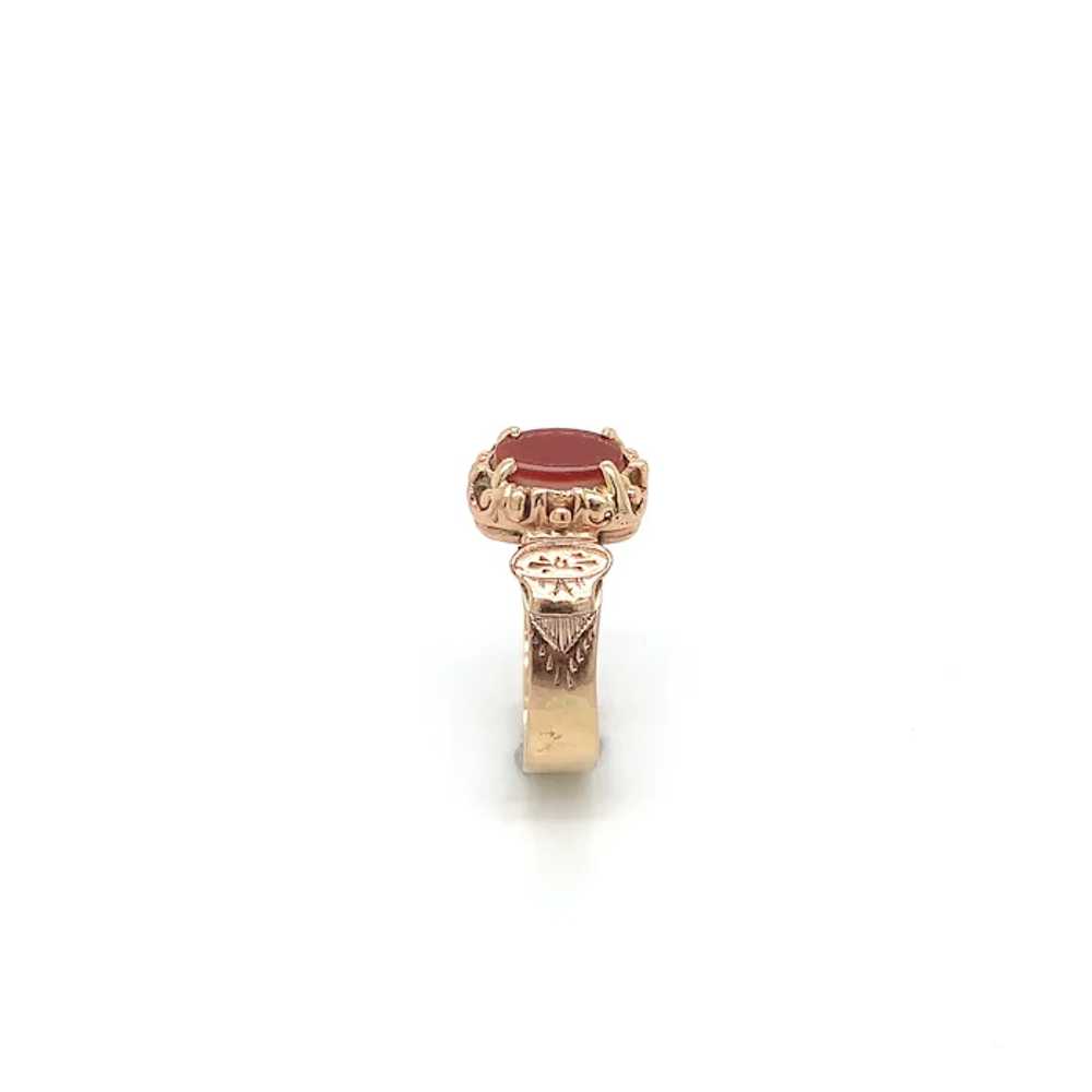 10K and 14K Victorian Carnelian Agate Ring - image 3