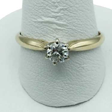 14K .33ctw Diamond Solitaire Ring - image 1