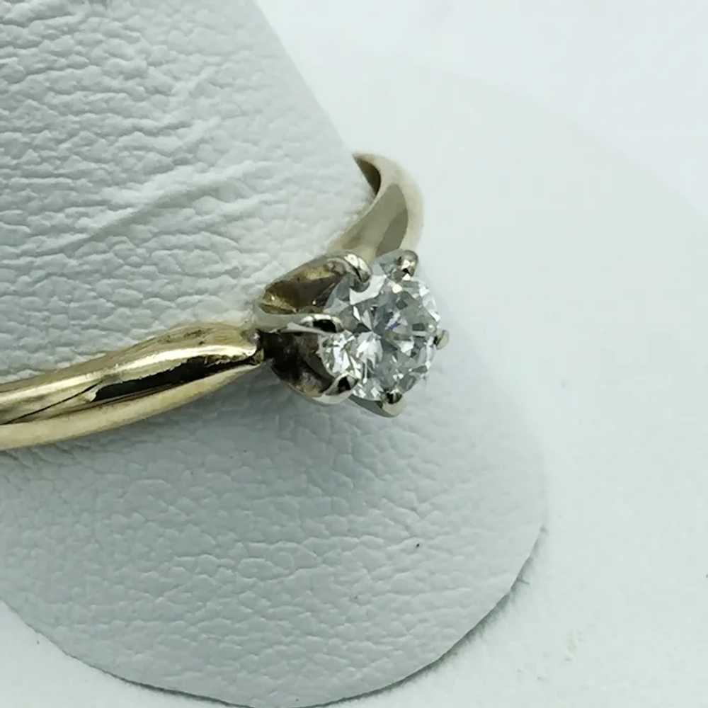 14K .33ctw Diamond Solitaire Ring - image 2