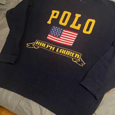 Vintage Polo Ralph Lauren Black Knit Sweater Mens Size 3XB