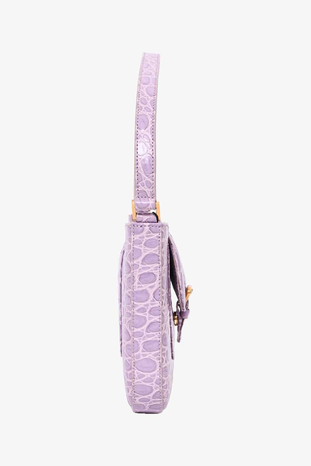 By Far Purple Croc Embossed 'Miranda' Shoulder Bag - image 3