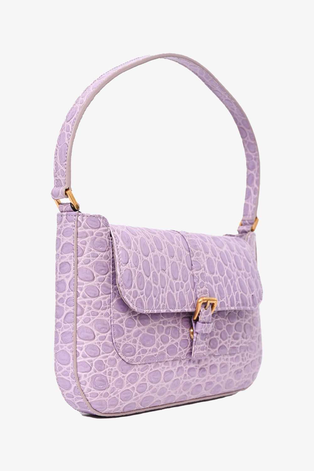 By Far Purple Croc Embossed 'Miranda' Shoulder Bag - image 6