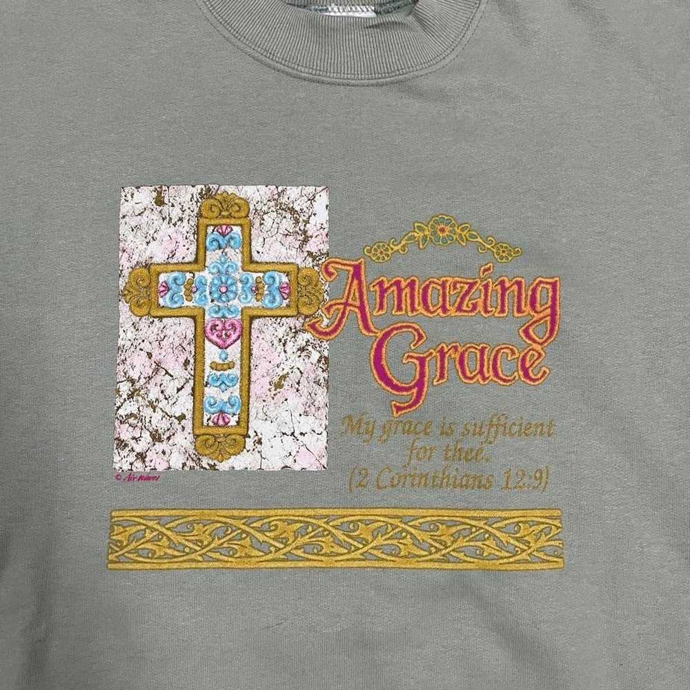 Vintage religious amazing grace sweatshirt - image 4