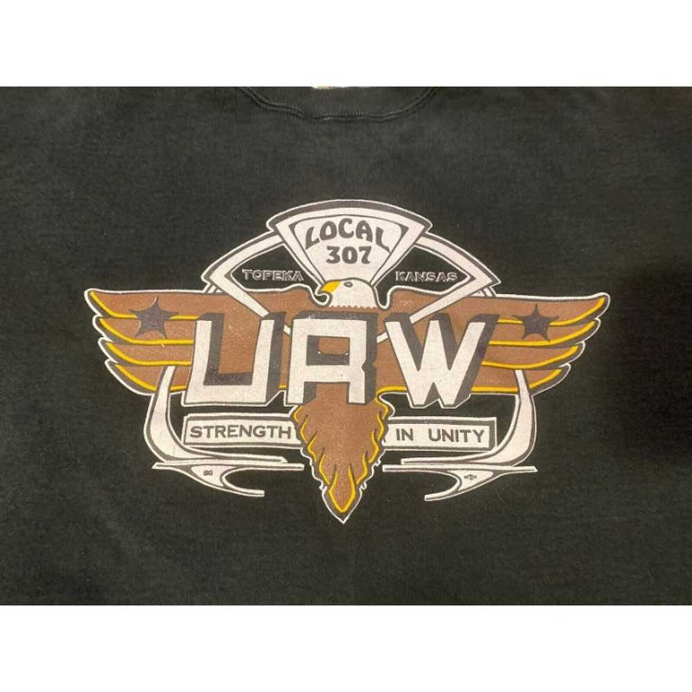 Vintage Local 307 UAW Black Crewneck Sweatshirt S… - image 3