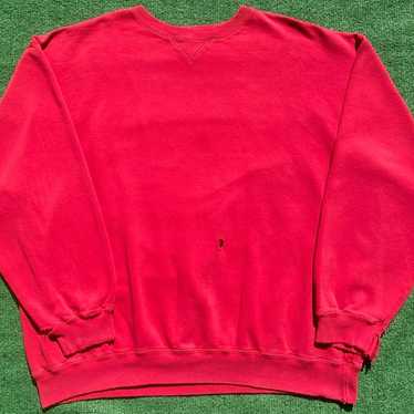 Vintage 90s Red Distressed Gap Athletic Crewneck … - image 1
