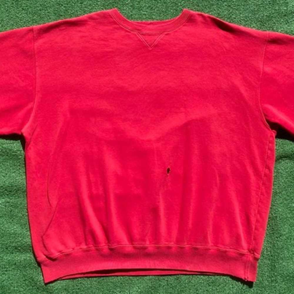 Vintage 90s Red Distressed Gap Athletic Crewneck … - image 2