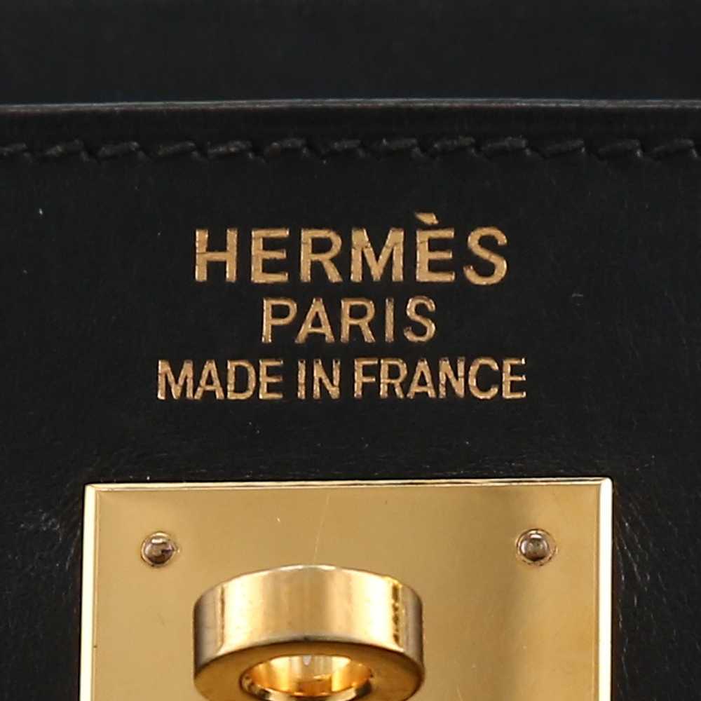 Hermès Kelly 35 cm handbag in black box leather C… - image 3