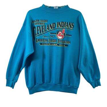 Vtg Cleveland Indians Sweatshirt Large Logo 7 Ame… - image 1