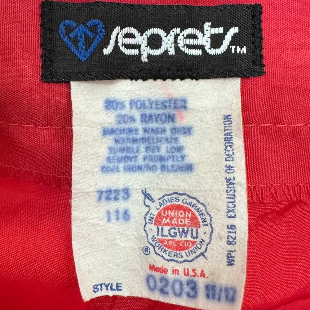 1980s Red Pants with Bow Waistband, Seprets Size … - image 4