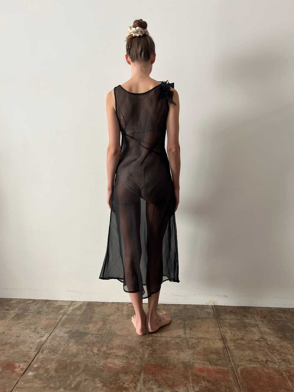 20s Black Sheer Cotton Dress - image 6