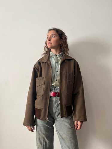 40s/50s Brown Wool Uniform Jacket - image 1