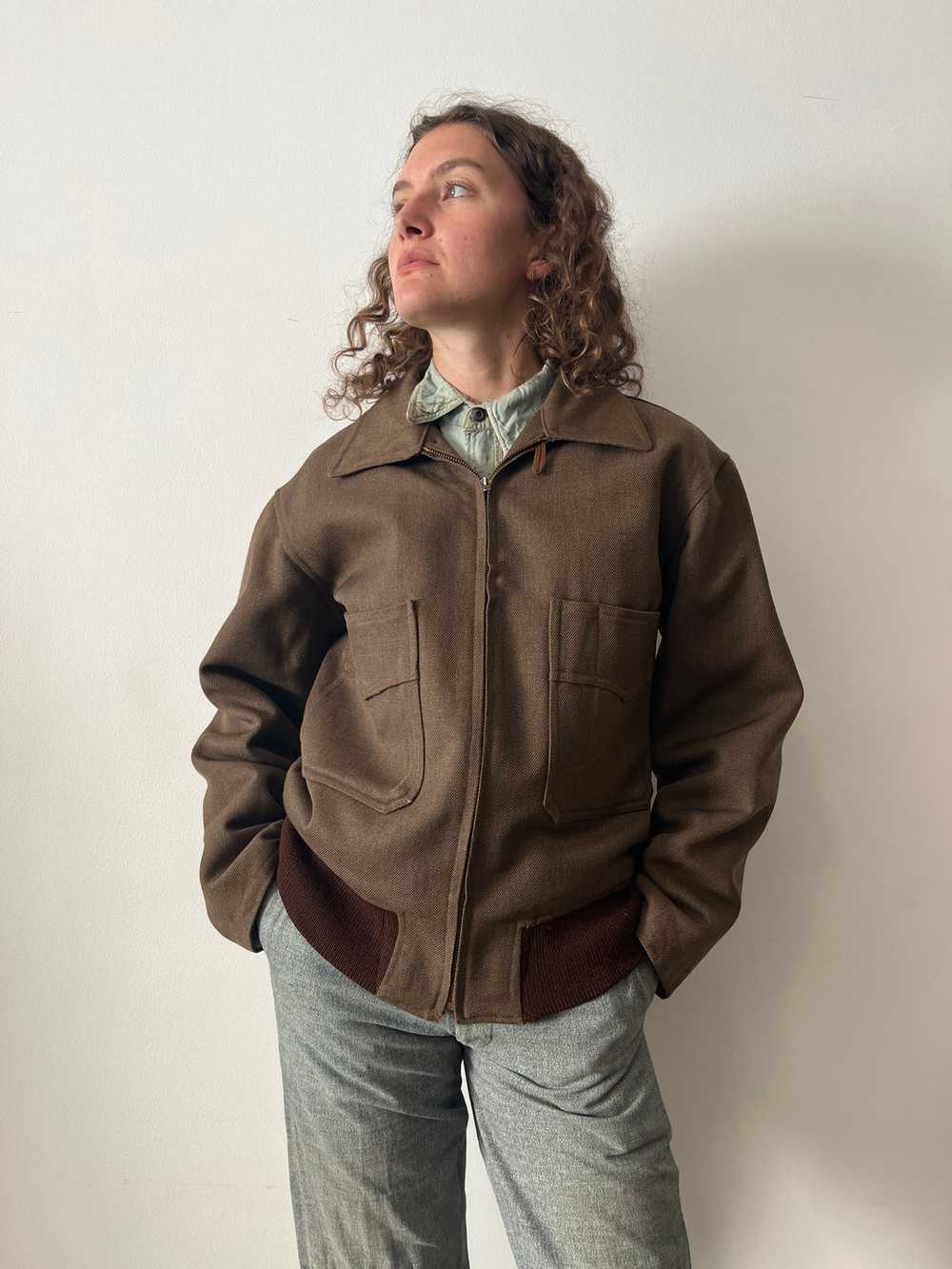 40s/50s Brown Wool Uniform Jacket - image 2