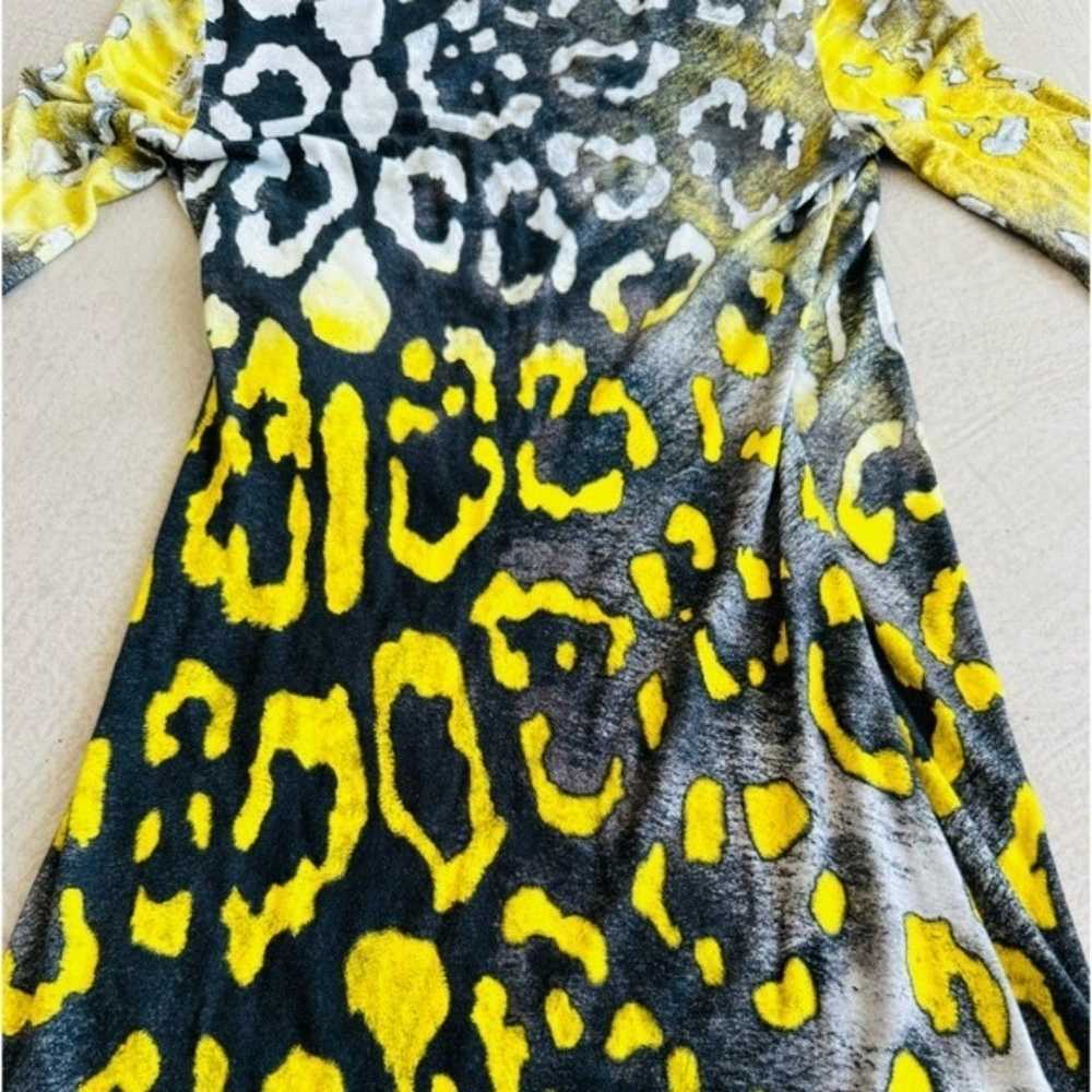 $1545 VERSACE Yellow Black Grey Animal Print Long… - image 9