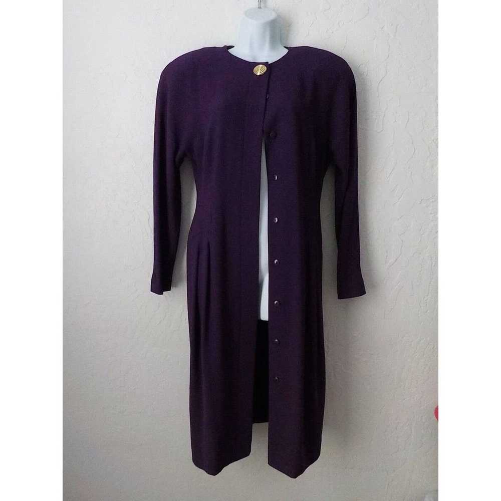 Vintage Liz Claiborne Purple Midi Sheath Dress Lo… - image 2