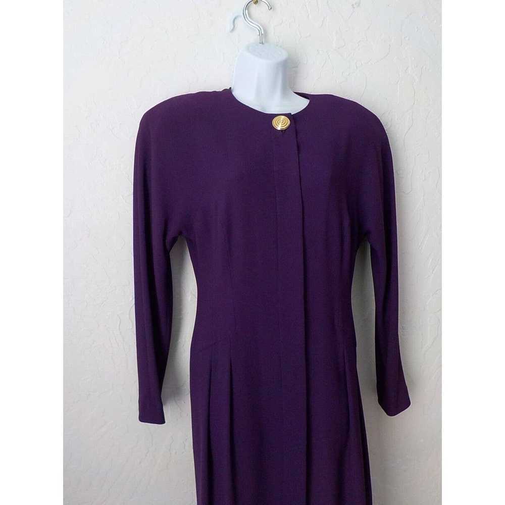 Vintage Liz Claiborne Purple Midi Sheath Dress Lo… - image 4