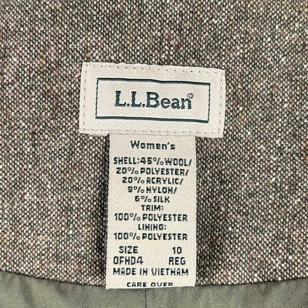 VTG LL Bean Wool Silk Blend Button Front Padded S… - image 11