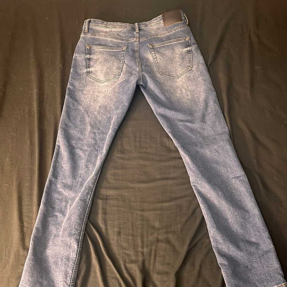 Slim fit dark blue washed jeans - image 2