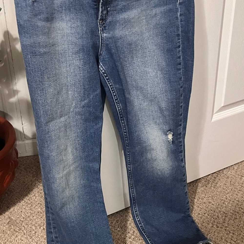 Gap Straight Leg Frayed Jeans - image 1
