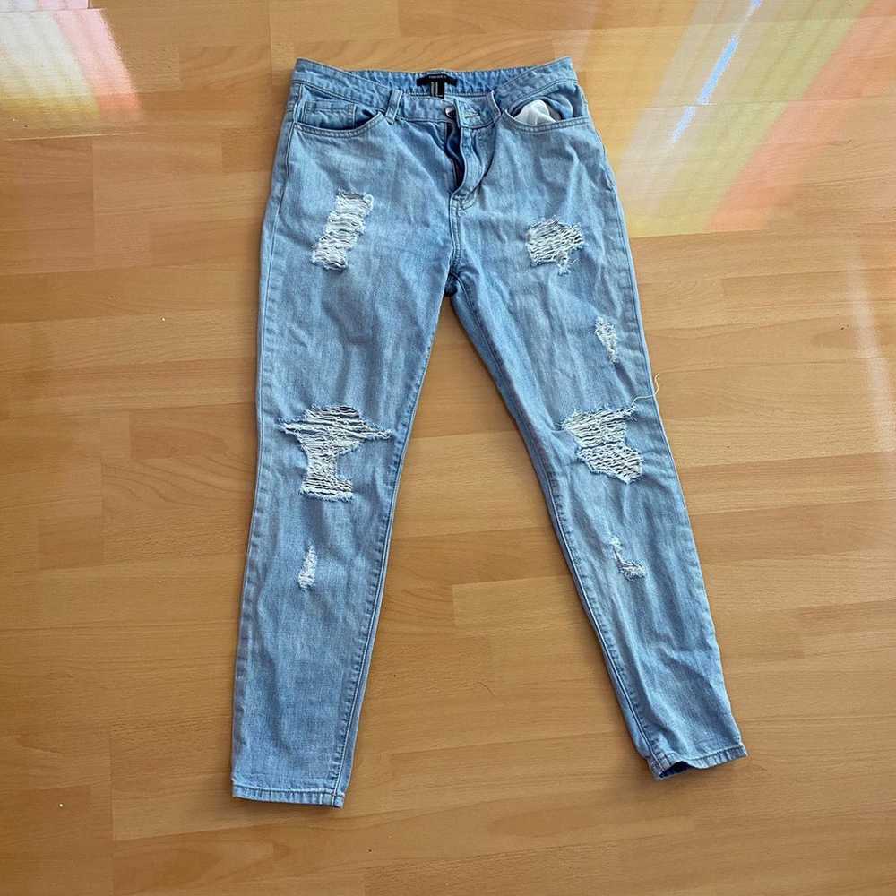 Forever 21 Distressed High Rise Jeans - image 1