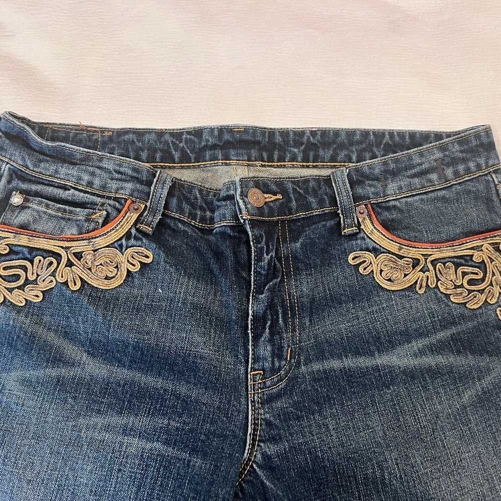 Ralph Lauren Vintage Gold Scroll Embroidery Jeans… - image 2