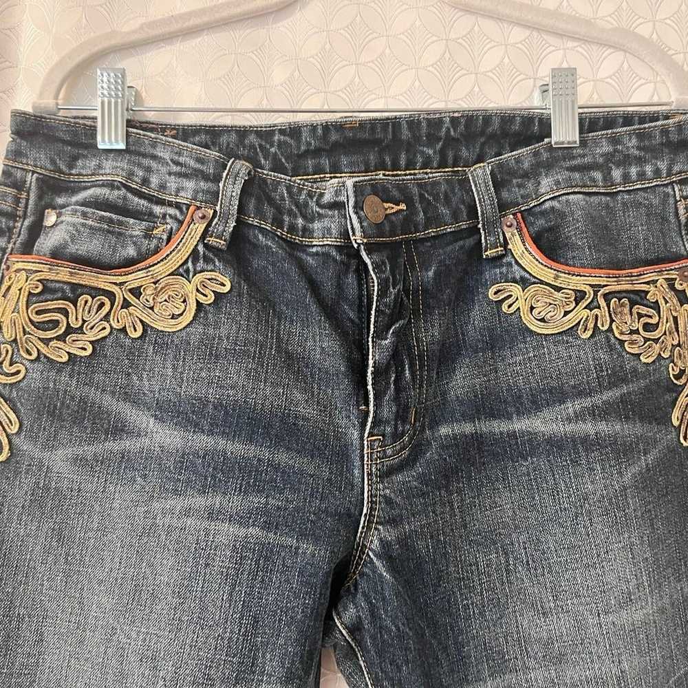 Ralph Lauren Vintage Gold Scroll Embroidery Jeans… - image 3